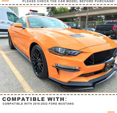Front Bumper Vent Winglets Compatible with 2018-2022 Ford Mustang GT Ecoboost Accessories Modern Style Fog Light Lamp Splitters Canard Trim Cover 2 Pcs (Matte Black) in Kuwait