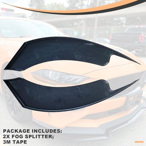 Front Bumper Vent Winglets Compatible with 2018-2022 Ford Mustang GT Ecoboost Accessories Modern Style Fog Light Lamp Splitters Canard Trim Cover 2 Pcs (Matte Black) in Kuwait