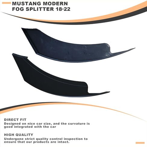 Front Bumper Vent Winglets Compatible with 2018-2022 Ford Mustang GT Ecoboost Accessories Modern Style Fog Light Lamp Splitters Canard Trim Cover 2 Pcs (Matte Black) in Kuwait