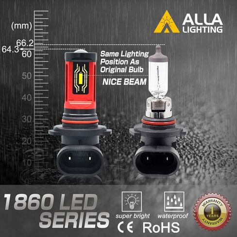 Alla Lighting P22d Base HB4 9006 LED استبدال مصابيح الضباب الصفراء، 3000K in Saudi Arabia