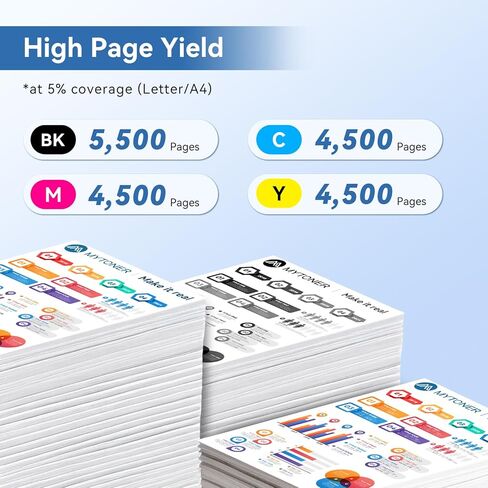 MYTONER Compatible Toner Cartridge Replacement for Brother TN635XL TN-635XL TN635 for HL-L8430CDW HL-L8430CDWT HL-L8570CDW MFC-L8730CDW MFC-L8930CDW MFC-L8970CDW MFC-EX575 Printer (4 Pack, B/C/M/Y) in Kuwait