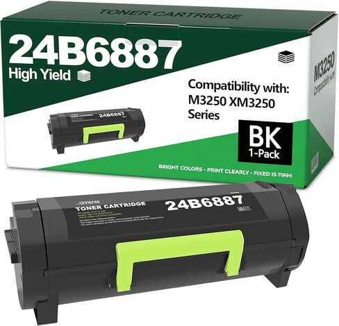 خرطوشة حبر سوداء 24B6887 عالية الإنتاجية (22,000 صفحة) بديلة لخرطوشة الحبر Lexmark 24B6887 للطابعة M3250 XM3250 in Saudi Arabia