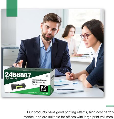 خرطوشة حبر سوداء 24B6887 عالية الإنتاجية (22,000 صفحة) بديلة لخرطوشة الحبر Lexmark 24B6887 للطابعة M3250 XM3250 in Saudi Arabia