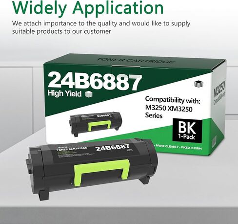 خرطوشة حبر سوداء 24B6887 عالية الإنتاجية (22,000 صفحة) بديلة لخرطوشة الحبر Lexmark 24B6887 للطابعة M3250 XM3250 in Saudi Arabia
