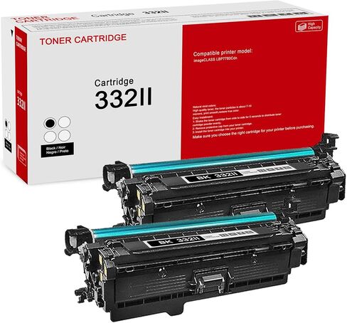عبوتان من خرطوشة الحبر الأسود 332II 6264B012: بديل CRG 332II 6264B012 متوافق مع طابعة Canon Color imageCLASS LBP7780Cdn in Saudi Arabia