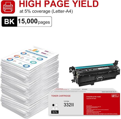 عبوتان من خرطوشة الحبر الأسود 332II 6264B012: بديل CRG 332II 6264B012 متوافق مع طابعة Canon Color imageCLASS LBP7780Cdn in Saudi Arabia