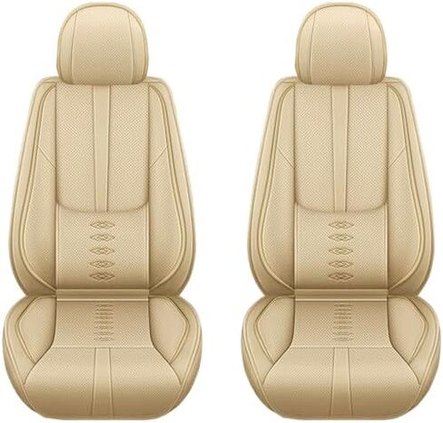 أغطية مقاعد السيارة مناسبة لسيارة Jeep Wagoneer S 2024 2025، مجموعة كاملة من أغطية المقاعد الجلدية، وسائد مقعد السيارة المتوافقة مع الوسادة الهوائية، أغطية مقاعد مقاومة للماء للسيارات (بيج) in Saudi Arabia