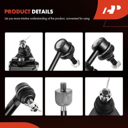 A-Premium Set of 12, Front Lower Control Arm, Lower Ball Joint, Inner Outer Tie Rod End, Front & Rear Sway Bar Link, Compatible with Toyota Corolla 1993 1994 1995 L4 1.8L, FWD Only in Saudi Arabia