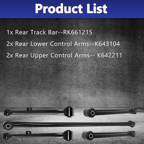 5Pcs Rear Lower Upper Trailing Control Arm Rear Track Bar Link Driver Passenger Side Rear Suspension Kit Replacement for 2009-2010 Dodge Ram 1500 Truck 2011-2012 Ram 1500 Truck in Saudi Arabia