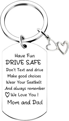 New Driver Gift Drive Safe Keychain for Teens Boys Girls From Mom Dad Sweet 16 Trendy Stuff in Kuwait