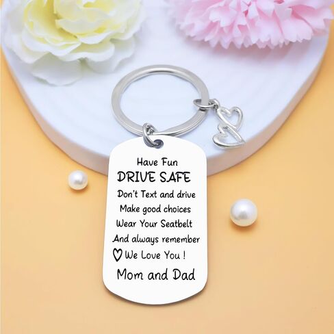 New Driver Gift Drive Safe Keychain for Teens Boys Girls From Mom Dad Sweet 16 Trendy Stuff in Kuwait