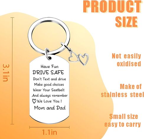 New Driver Gift Drive Safe Keychain for Teens Boys Girls From Mom Dad Sweet 16 Trendy Stuff in Kuwait