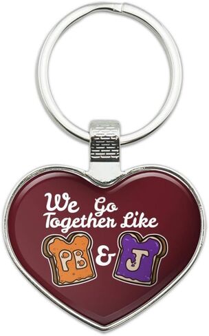Peanut Butter and Jelly Together PB&J Best Friends Keychain Heart Love Metal Key Chain Ring in Saudi Arabia