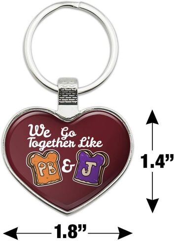 Peanut Butter and Jelly Together PB&J Best Friends Keychain Heart Love Metal Key Chain Ring in Saudi Arabia