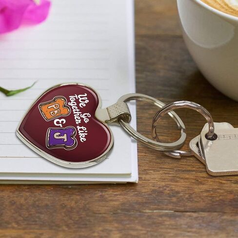Peanut Butter and Jelly Together PB&J Best Friends Keychain Heart Love Metal Key Chain Ring in Saudi Arabia