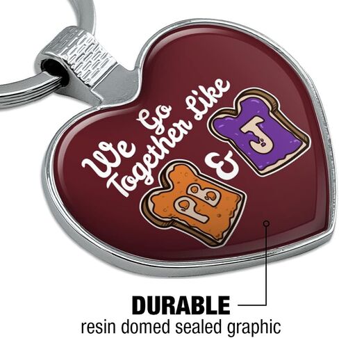 Peanut Butter and Jelly Together PB&J Best Friends Keychain Heart Love Metal Key Chain Ring in Saudi Arabia