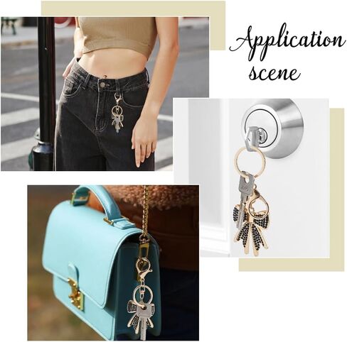 3Pcs Bow Keychain Rhinestone 3 Colors Sparkly Bowknot Keychains Bag Charm Shiny Gold Bow Key Chain for Key Purse Backpack Handbag Decorate Accessories in Saudi Arabia