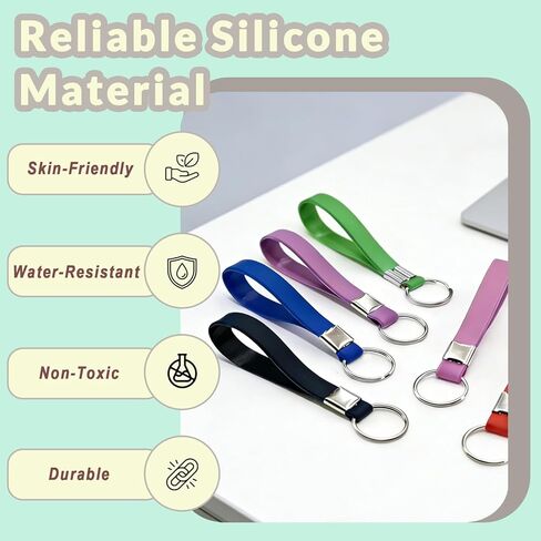 BEXOA 10/50/100/500 Pcs Bulk Custom Silicone Keychains Personalized Rubber Keychains with Text Logo for Events Awareness (Printing) in Kuwait