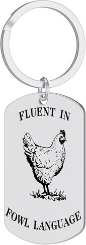الفكاهة هدية يجيد لغة الطيور مضحك الدجاج المفاتيح لطيف كيرينغ عيد الميلاد هدية عيد ميلاد للرجل المرأة in Kuwait