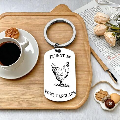 الفكاهة هدية يجيد لغة الطيور مضحك الدجاج المفاتيح لطيف كيرينغ عيد الميلاد هدية عيد ميلاد للرجل المرأة in Kuwait