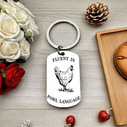 الفكاهة هدية يجيد لغة الطيور مضحك الدجاج المفاتيح لطيف كيرينغ عيد الميلاد هدية عيد ميلاد للرجل المرأة in Kuwait