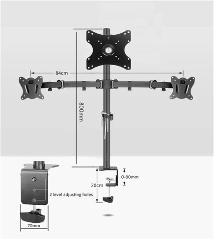 T902-B3 حركة كاملة 360 درجة 10 "-27" حامل سطح المكتب بشاشة مزدوجة + ذراع تركيب شاشة 32 بوصة 12 كجم قاعدة حامل الكمبيوتر الشخصي in Kuwait