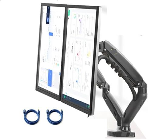 F160 Gas Spring 17 "-27" 30 "حامل شاشة مزدوج ذراع سطح المكتب 360 حامل كمبيوتر دوار 2-9 كجم حامل شاشة USB3.0 منفذ (مع 2XUSB3.0-01) in Kuwait