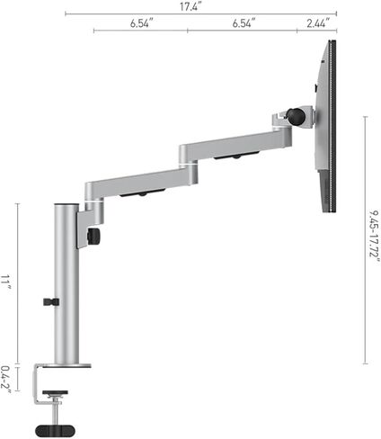 Desk clamp monitor stand, suitable for 17-32 inch screen, aluminum alloy, 360 degree rotation, load-bearing 8kg in Saudi Arabia