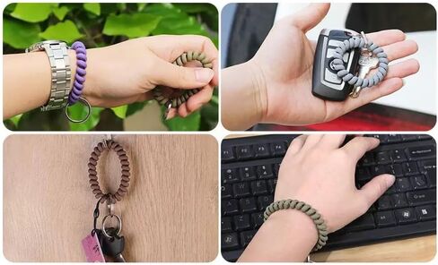 6 Pack multiple colocrs Spiral Coil Wrist Keychains Soft Stretchy Plastic, for Gym, Running, Outdoor & Everyday Use – Lightweight & Multi-Purpose in Kuwait