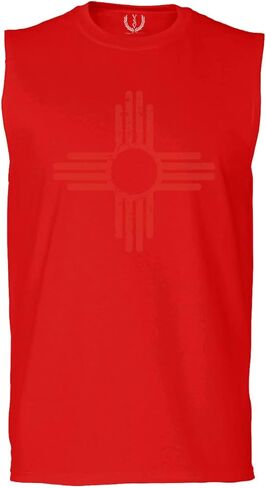 0495. Vintage Retro New Mexico Zia Sun Symbol State Flag Men's Muscle Tank Sleeveles t Shirt in Kuwait