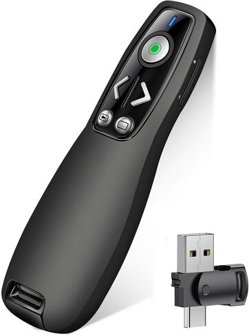 Presentation Clicker Wireless Presenter Remote for PowerPoint, RF 2.4GHz USB Powerpoint Clicker with Hyperlink & Volume Control PowerPoint Slide Advancer for Mac, Computer, Laptop in Kuwait