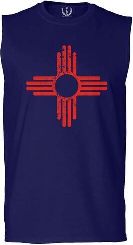 0495. Vintage Retro New Mexico Zia Sun Symbol State Flag Men's Muscle Tank Sleeveles t Shirt in Saudi Arabia