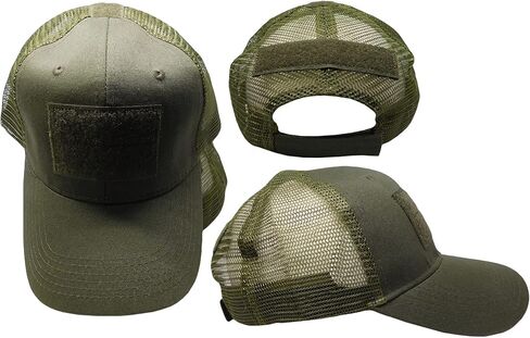 Trade Winds Olive Green Drab Operator Operators Tactical Patch Mesh Trucker Adjustable Embroidered Baseball Cap Hat in Saudi Arabia