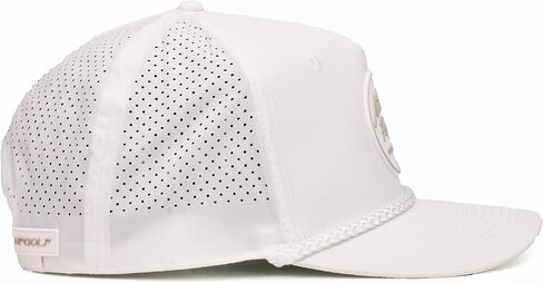 Nuthin Fancy CO Legacy Golf Hat, Performance Fabric Rope Snapback Cap with Breathable Laser Perforated Panels & Pre-Curved Bill, White & Gray in Kuwait