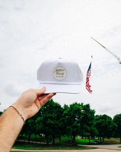 Nuthin Fancy CO Legacy Golf Hat, Performance Fabric Rope Snapback Cap with Breathable Laser Perforated Panels & Pre-Curved Bill, White & Gray in Kuwait