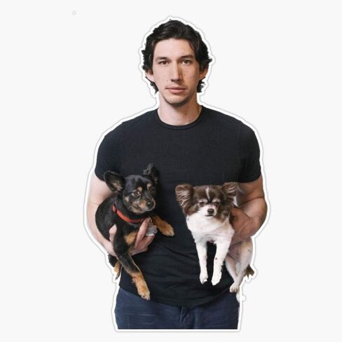 MAGNET Adam Driver With Dogs Magnetic Sticker Vinyl Waterproof Magnet Decal Car 5" in Saudi Arabia