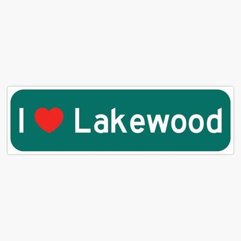 I Love Lakewood! Window Water Bottle Bumper Sticker Decal 5" in Saudi Arabia