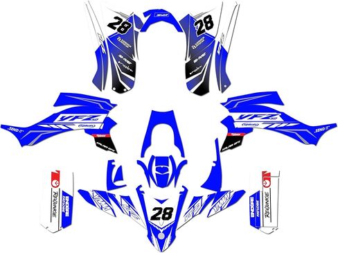 مجموعة رسومات لسلسلة مصنع Yamaha YFZ50 (جميع السنوات) باللون الأزرق 16 ميل - مجموعة ملصقات رسومات السباق المخصصة ATV UTV، بدون بلاستيك in Saudi Arabia