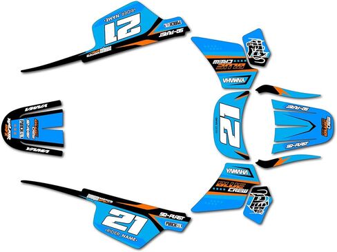 Graphics Kit for Yamaha PW 50 (1980-2023) OGCREW Series Red 16 Mil - Dirt Bike Custom Racing Graphics Decals Stickers Kit, no-Plastics in Saudi Arabia