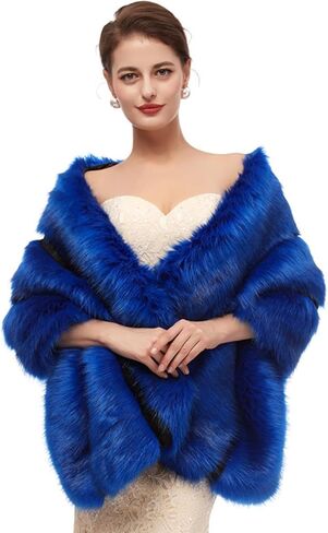 Bridal Faux Fur Shawl and Wraps for Wedding Warm Thick Coat Women Luxury Evening Dress Fluffy Cape for Women in Saudi Arabia