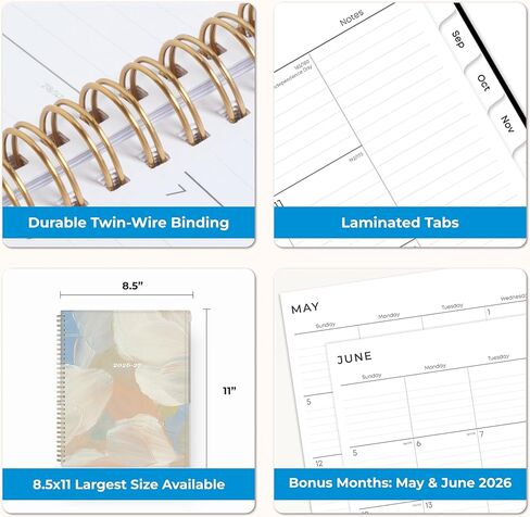 Blue Sky 2026-2027 Weekly and Monthly Academic Year Planner Calendar, July 2026 - June 2027, 8.5" x 11", Flexible Cover With Zip Pouch, Wirebound, Storage Pocket, Nickelson in Saudi Arabia