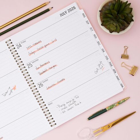 Blue Sky 2026-2027 Large Print Weekly and Monthly Academic Year Planner Calendar, July 2026 - June 2027, 8.5" x 11", Flexible Cover, Wirebound, Storage Pocket, Laminated Tabs, Charlotte in Saudi Arabia