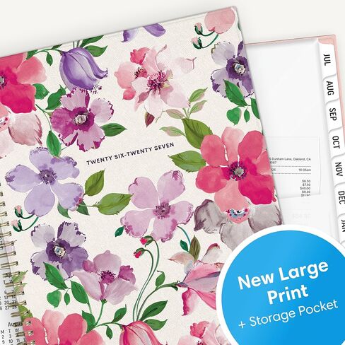 Blue Sky 2026-2027 Large Print Weekly and Monthly Academic Year Planner Calendar, July 2026 - June 2027, 8.5" x 11", Flexible Cover, Wirebound, Storage Pocket, Laminated Tabs, Charlotte in Saudi Arabia