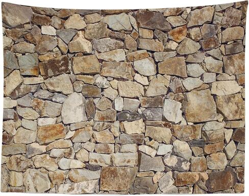Loccor Retro Stone Wall Tapestry Rustic Brown Rock Stone Wall Hanging Birthday Party Decorations Brick Rock Texture Tapestry for Home Bedroom Living Room Decor 80''x60'' in Saudi Arabia