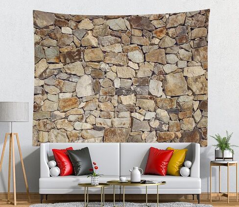 Loccor Retro Stone Wall Tapestry Rustic Brown Rock Stone Wall Hanging Birthday Party Decorations Brick Rock Texture Tapestry for Home Bedroom Living Room Decor 80''x60'' in Saudi Arabia
