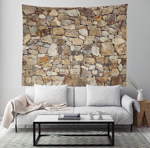 Loccor Retro Stone Wall Tapestry Rustic Brown Rock Stone Wall Hanging Birthday Party Decorations Brick Rock Texture Tapestry for Home Bedroom Living Room Decor 80''x60'' in Saudi Arabia