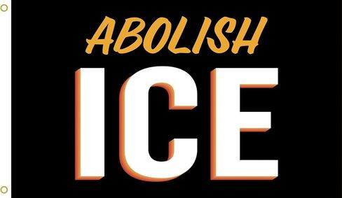 WENWELL Abolish ICE Flag Tapestry 3x5 Feet,Fuck Ice Rally Flag,No Human Is Illegal Banner,Patriotic Theme, Wall Decoration, Indoor/Outdoor Use in Kuwait