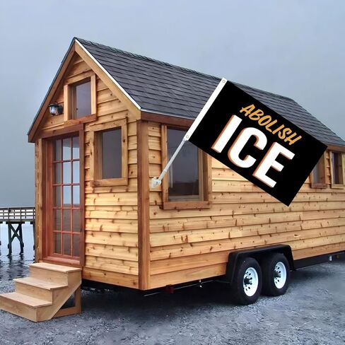 WENWELL Abolish ICE Flag Tapestry 3x5 Feet,Fuck Ice Rally Flag,No Human Is Illegal Banner,Patriotic Theme, Wall Decoration, Indoor/Outdoor Use in Kuwait