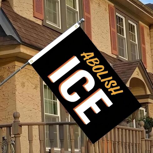 WENWELL Abolish ICE Flag Tapestry 3x5 Feet,Fuck Ice Rally Flag,No Human Is Illegal Banner,Patriotic Theme, Wall Decoration, Indoor/Outdoor Use in Kuwait