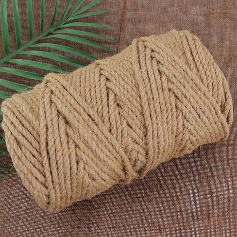 خيوط الجوت، حبل مكرامية بطول 5 مم 328 قدم، حبل الجوت لمشاريع البستنة التي تصنعها بنفسك، سلسلة لتغليف الهدايا، عرض الصور، تزيين الزفاف والبستنة in Kuwait